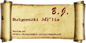 Bulyovszki Júlia névjegykártya